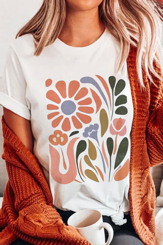 Boho Retro Floral Graphic Tee