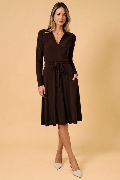 Cocoa Brown Midi Dress