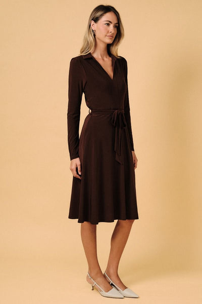 Cocoa Brown Midi Dress