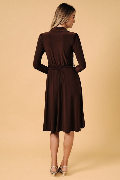 Cocoa Brown Midi Dress