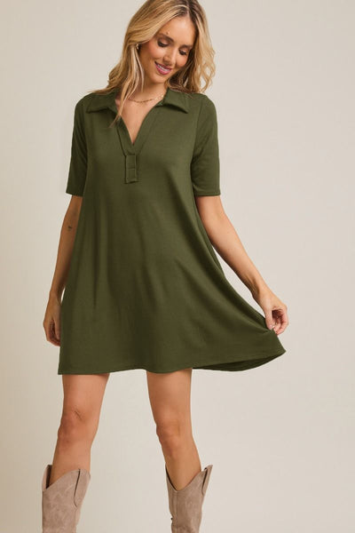 Lisa Half-Sleeve Polo Mini Dress