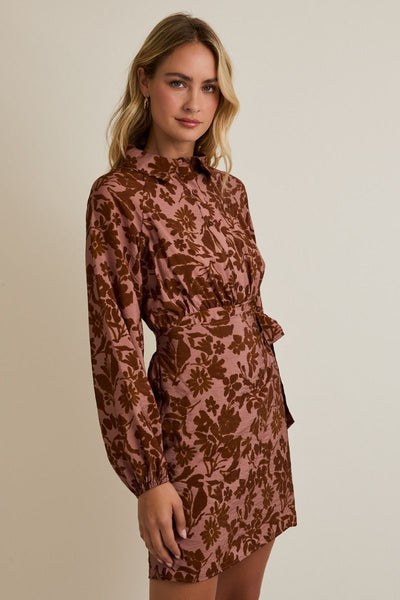 Waist Tie Floral Dress