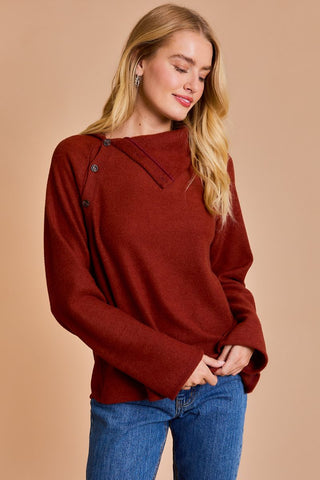 Kendall Button Neck Sweater