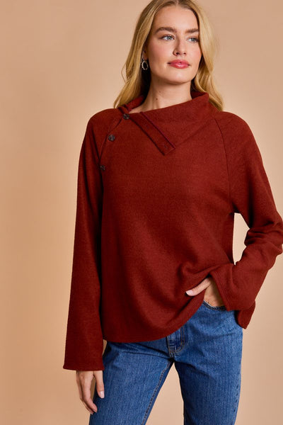 Kendall Button Neck Sweater