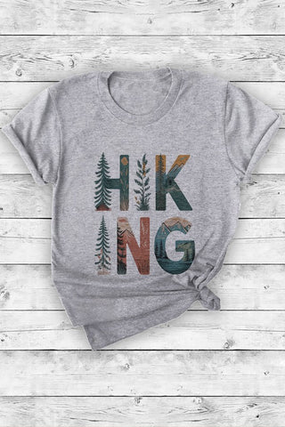 "Hiking" Graphic Tee - Heather Grey