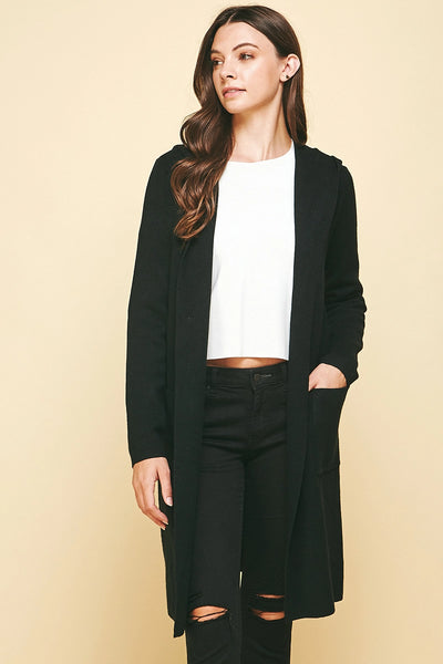 Diane Hoodie Cardigan - Black
