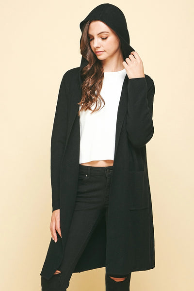 Diane Hoodie Cardigan - Black