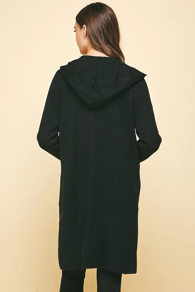 Diane Hoodie Cardigan - Black