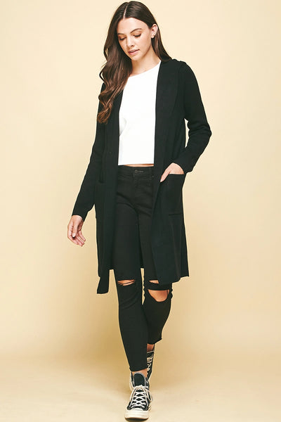 Diane Hoodie Cardigan - Black