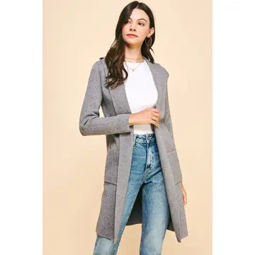 Diane Hoodie Cardigan - Gray