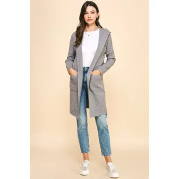 Diane Hoodie Cardigan - Gray