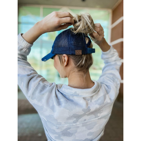 Criss-Cross High Ponytail Ball Cap