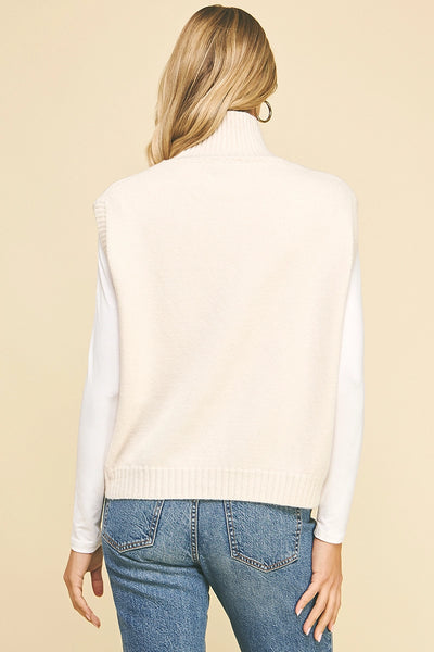 Oatmeal Mock Sweater Vest