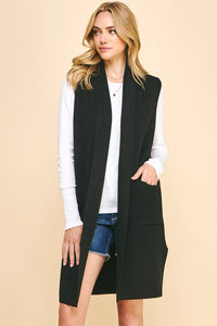 Parker Sleeveless Cardigan - Black