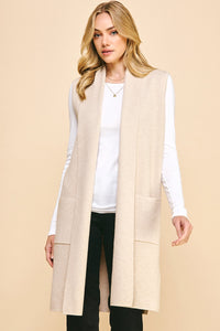 Parker Sleeveless Cardigan - Oatmeal