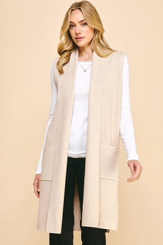 Parker Sleeveless Cardigan - Oatmeal