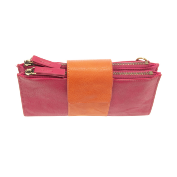 Camryn Colorblock Wallet/Crossbody - Fuchsia