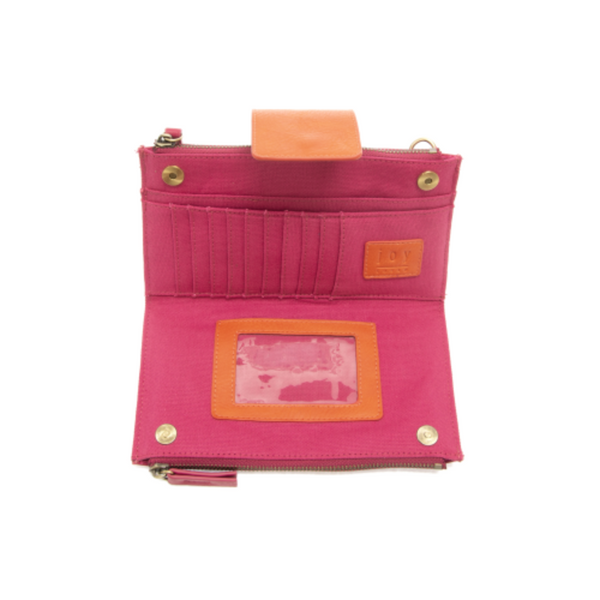 Camryn Colorblock Wallet/Crossbody - Fuchsia