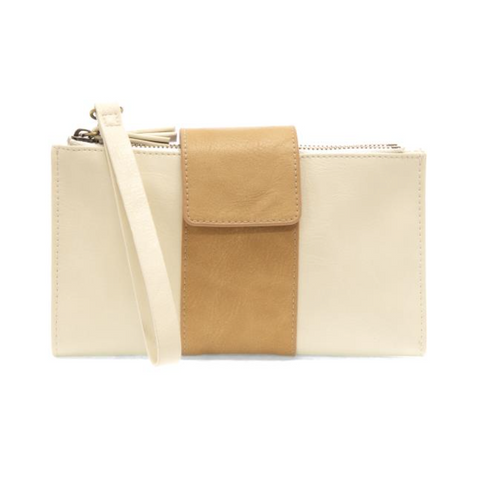 Camryn Colorblock Wallet/Crossbody - White/Tan