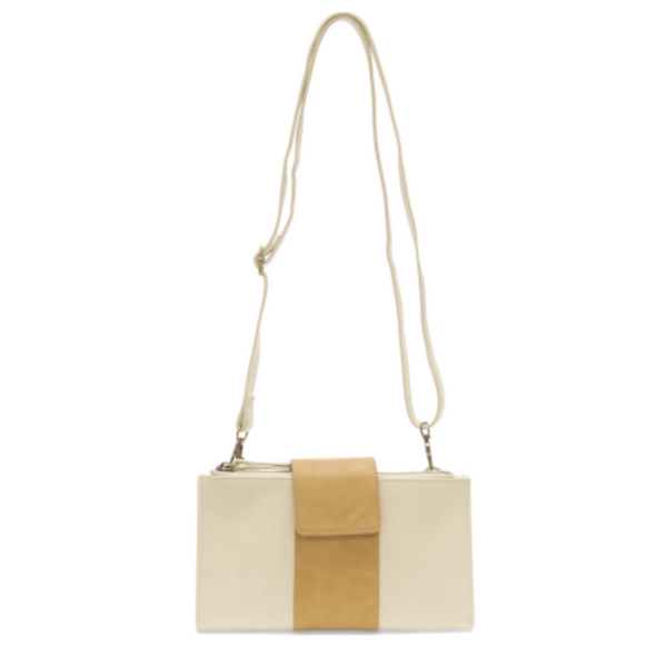 Camryn Colorblock Wallet/Crossbody - White/Tan