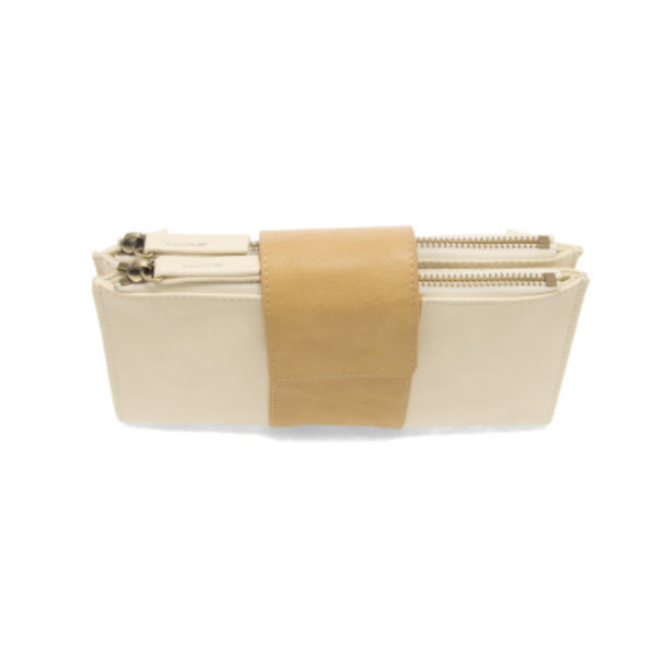Camryn Colorblock Wallet/Crossbody - White/Tan
