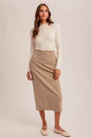 Joan Midi Pencil Skirt - Taupe
