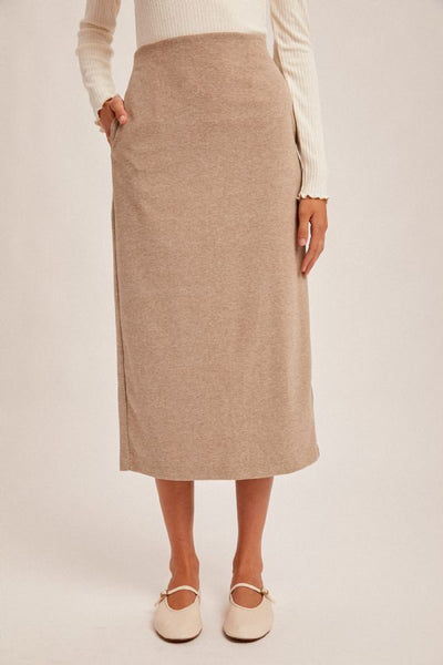 Joan Midi Pencil Skirt - Taupe