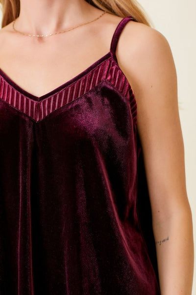 Velvet Camisole - Burgundy