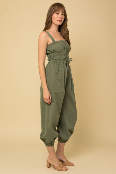 Zip-Front Cargo Overalls
