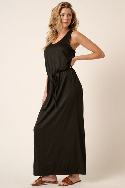 Bamboo Racerback Maxi Dress - Black