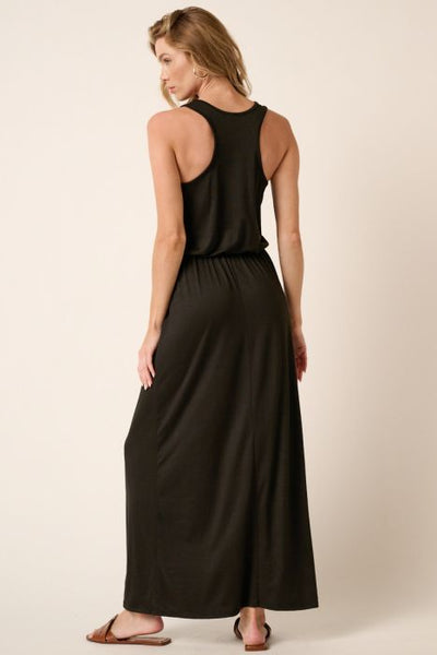 Bamboo Racerback Maxi Dress - Black