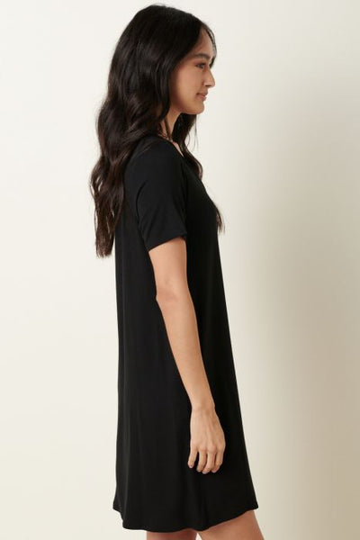 Bamboo V-Neck Dress - Black