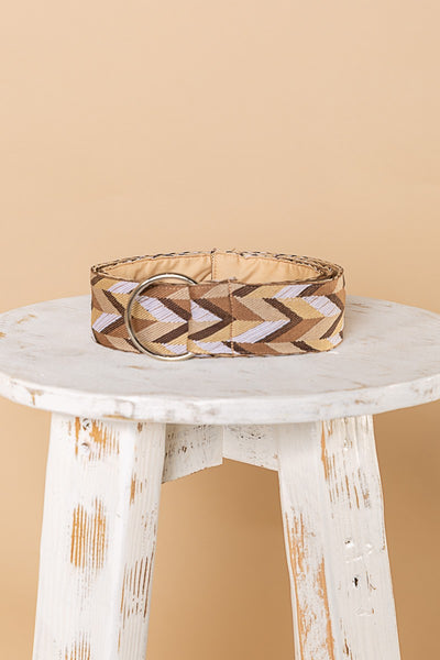 Chevron Belt - Black + Brown