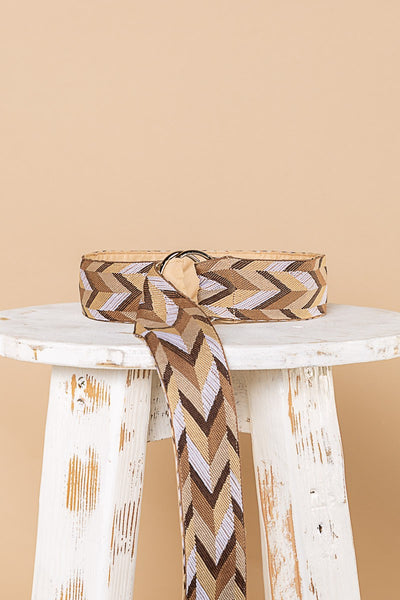 Chevron Belt - Black + Brown