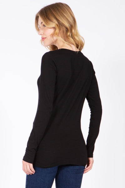 Classic Cotton Long Sleeve V-Neck