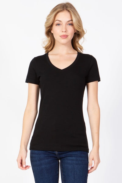 Classic Cotton Short Sleeve V-Neck