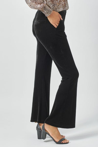 Velvet Flared Trousers - Black