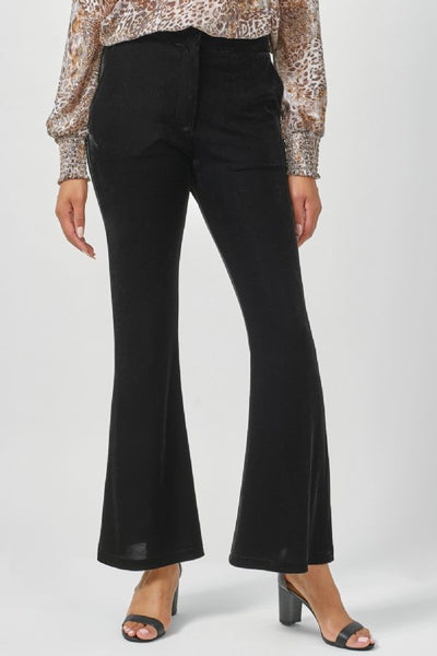 Velvet Flared Trousers - Black