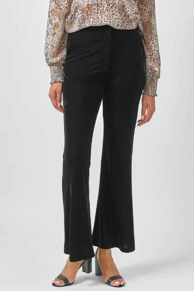 Velvet Flared Trousers - Black