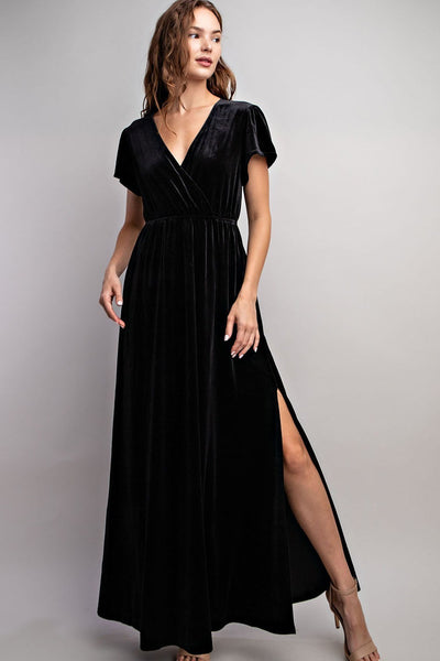 Vivian Black Velvet Dress