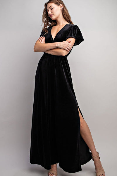 Vivian Black Velvet Dress
