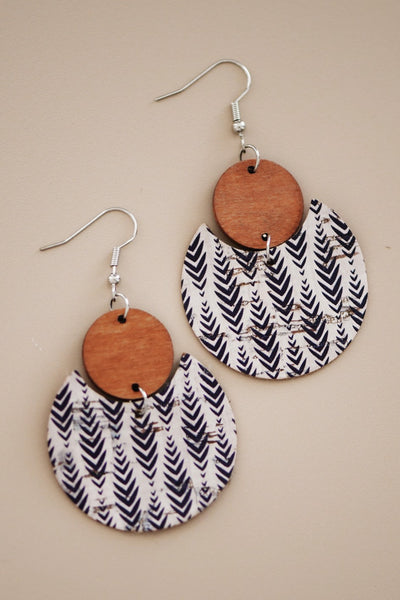 Boho Cork Painted Earrings