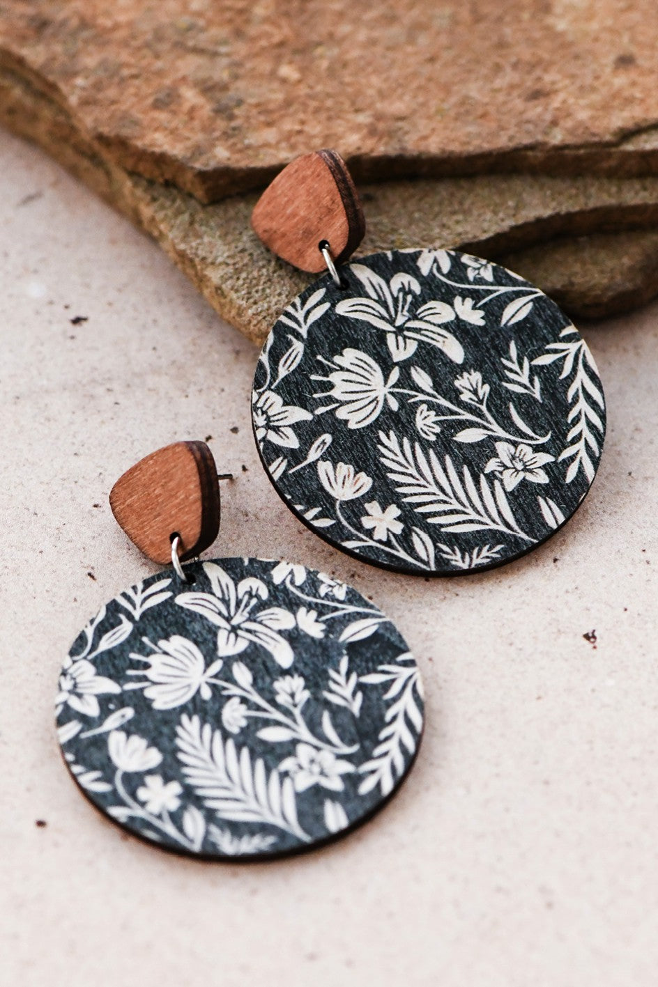 Painted Wooden Earrings