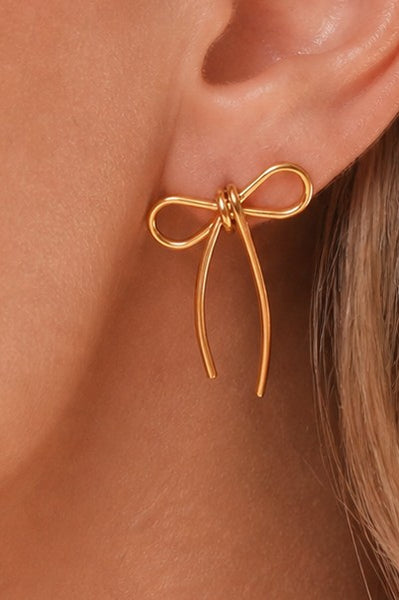 18k Gold Bow Earrings