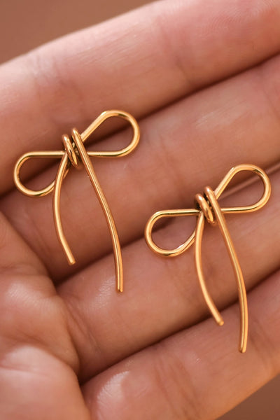 18k Gold Bow Earrings