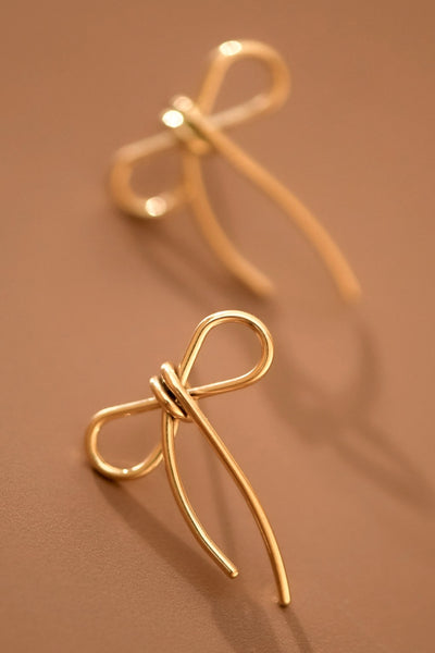 18k Gold Bow Earrings