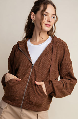 Chocolate Zip-Up Hoodie