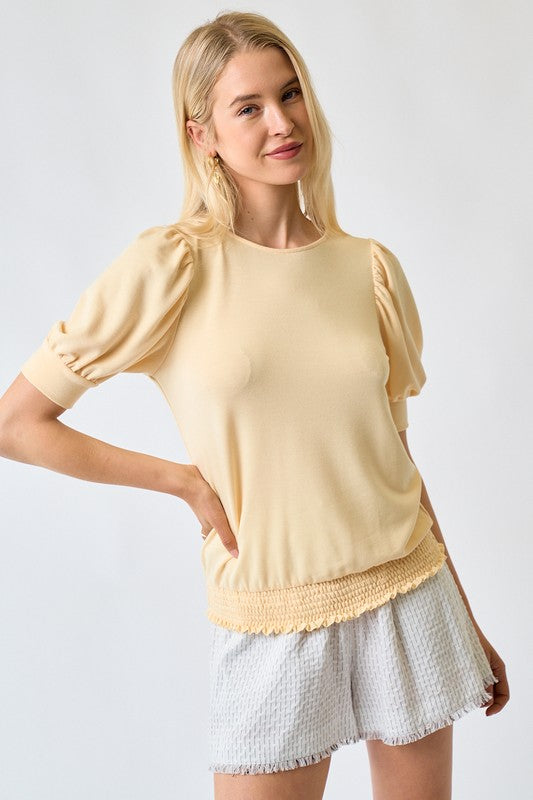 Finley Woven Top - Butter Yellow