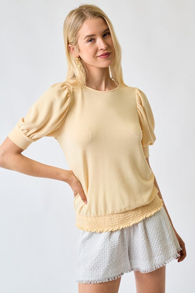 Finley Woven Top - Soft Yellow