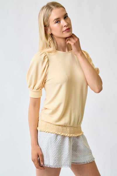 Finley Woven Top - Soft Yellow